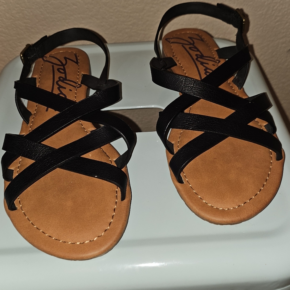 NWOT Zodiac Yale Strappy Flat Sandals In Black - Picture 4 of 5